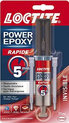Colle power epoxy invisible rapide 5Mn tous mat&acute;riaux 11ML LOCTITE