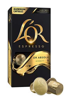 Capsules de caf&eacute; espresso en aluminium, Or Absolu, intensit&eacute; 9