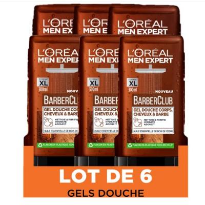 Gel Douche Corps, Cheveux & Barbe BarberClub - 300 ml - L'Or&eacute;al Paris