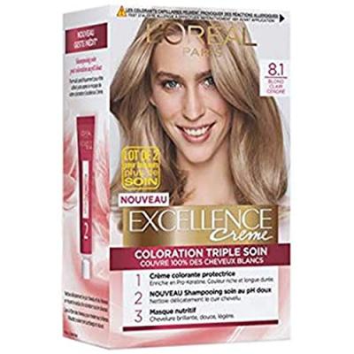 Coloration Cheveux 8.1 Blond Clair Cendr&eacute; Excellence - La Bo&icirc;te