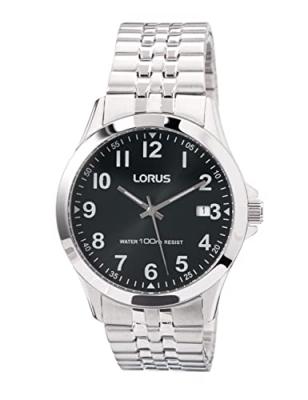 Montre Homme LORUS mod&egrave;le CLASSIQUE Argent&eacute;e et Noire - RS971CX9