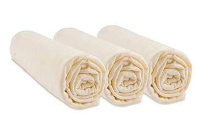 Lot de 3 draps housse 100% coton bio - 70x140 cm - &eacute;cru 3700785603041