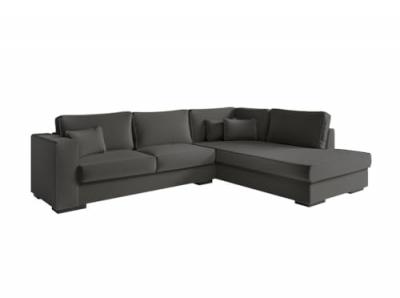 Canap&eacute; d'angle belami en tissu - gris fonc&eacute;, angle droit BELAGATGRFD