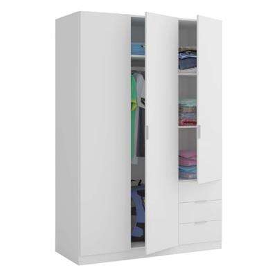 Armoire NINA 3 portes et 3 tiroirs L121 x H180 cm - Blanc
