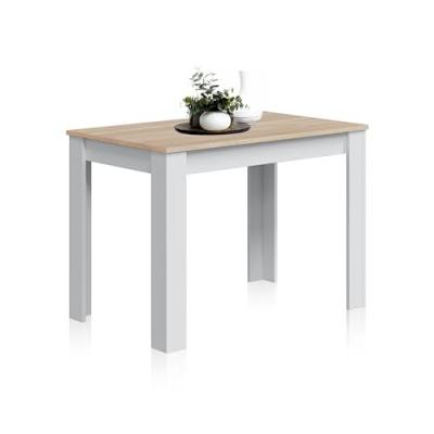 Table &agrave; manger LILIAN L109 x P67cm -  Blanc / Bois