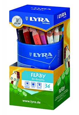 Crayons de couleur Lyra Ferby triangulaires gros module - Pot de 36