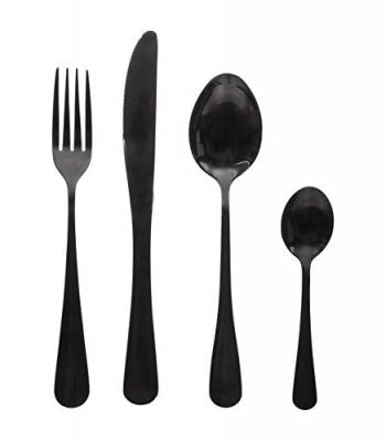Secret De Gourmet Shadow Cutlery 16 Pieces Noir