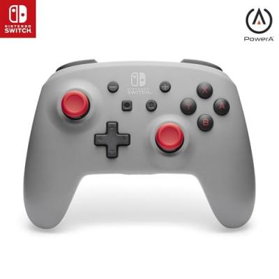 Manette sans fil &agrave; piles PowerA Retro Grey with Motion pour Nintendo Switch Gris Rouge et Noir 