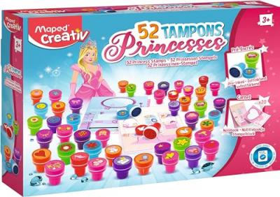 Kit cr&eacute;atif avec 52 tampons joustra th&egrave;me filles auto encres