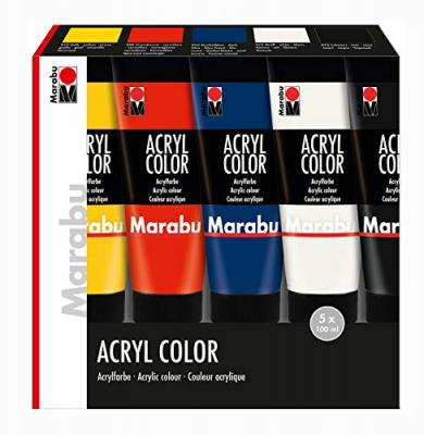 Marabu couleur acrylique acrylcolor, kit de d&eacute;marrage, 120100087