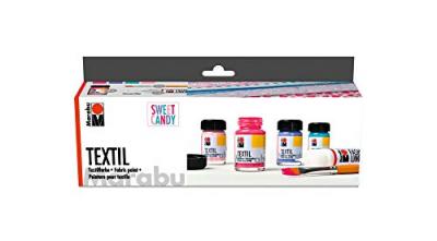 Marabu Pochoir Motif Sweet Candy Textil Set
