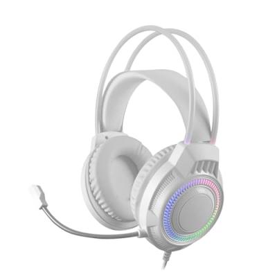 Mars Gaming MH124 Casque de jeu FRGB Microphone flexible Multiplateforme Contr&ocirc;le du volume Blanc