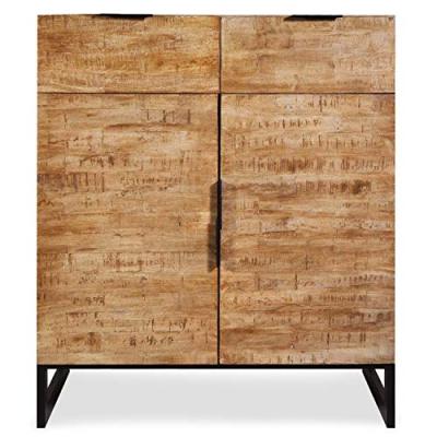 Commode 2 tiroirs et 2 portes battantes Panara Ch&ecirc;ne Clair 