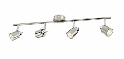 Plafonnier ajustable PHILIPS - 4 spots - GU10 - m&eacute;tal - 93503 - Chrome