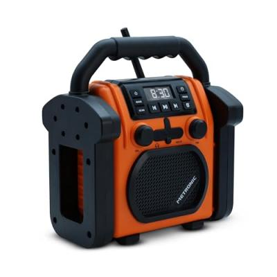 Radio de chantier Billy avec batterie rechargeable radio FM Bluetooth batterie de secours - orange 