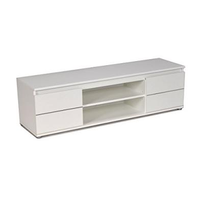 Meuble tv 140cm 2 portes 1 niche blanc