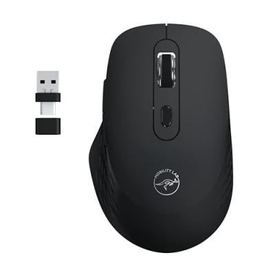 Souris Sans Fil Omega Bluetooth Et R&eacute;cepteur 2,4ghz Noir Clics Silencieux Pr&eacute;cision R&eacute;glable