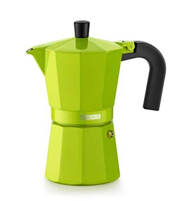 Monix - Cafeti&egrave;re aluminium 6 tasses Citron vert