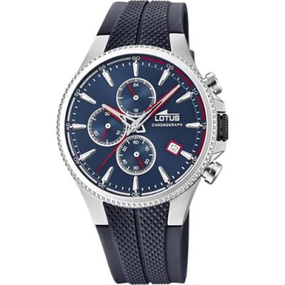 Lotus Montre pour Homme 18621/1 Color Bo&icirc;tier en Acier Inoxydable Gris Bracelet en Plastique Bleu