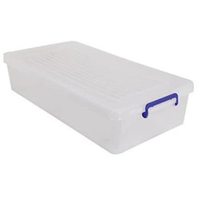 MSV Boite de rangement avec roulettes PP Blanc Transparent 35L
