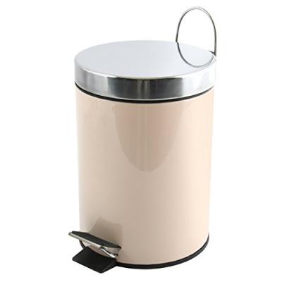 Poubelle &agrave; p&eacute;dale Inox 3L Beige - Beige - MSV