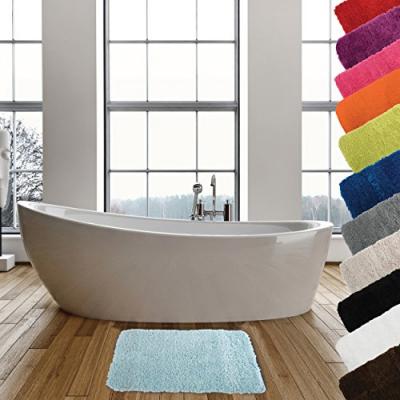 MSV - Tapis de bain Microfibre 50x70cm Bleu - Bleu