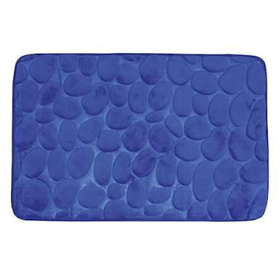 MSV Tapis de bain Microfibre PEBBLE 40x60cm Bleu Fonc&eacute; - Bleu