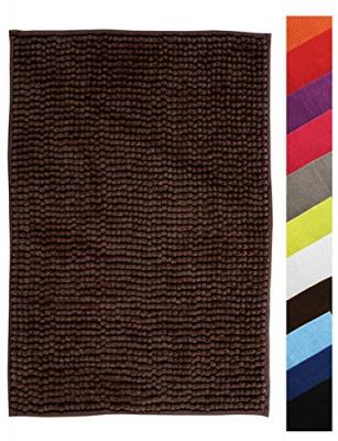 MSV Tapis de bain Microfibre CHENILLE 40x60cm Chocolat