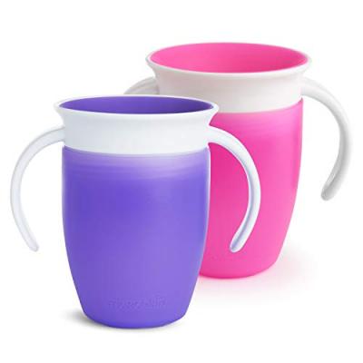 Munchkin Tasse d'apprentissage Miracle 360ᵒ rose/violet lot de 2