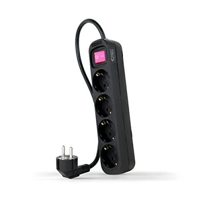 Nanocable 10.37.0004-bk Strip 4 Plugs 1.4 M Noir