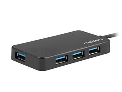 Hub natec month 4 puertos usb 3.0 negro