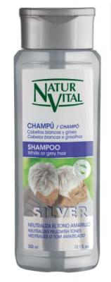 NaturVital Shampooing Silver Pour Cheveux Blancs Etgis 300ml
