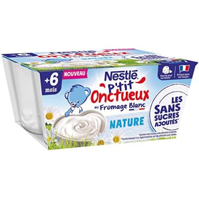 Nestle p tit onctueux nature au fromage blanc - 4 x 90g - d&Egrave;s 6 mois