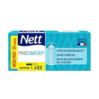 Nett Procomfort Tampon sans Applicateur, Normal, Boite de 32 Tampons