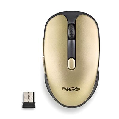 Rat&oacute;n Inal&aacute;mbrico Ngs Evo Rust/ Bater&iacute;a Recargable/ Hasta 1600 Dpi/ Dorado