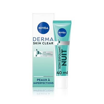 Soin visage exfoliant nuit peaux &agrave; imperfections nivea derma skin clear 40 ml