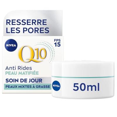 Nivea Q10 Anti-Rides Pores Resserr&eacute;s Soin de Jour SPF15 50 ml - Pot 50 ml