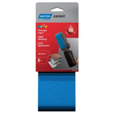 Bande abrasive - blue tech - lot de 2 - grain 80 - 100x610 mm - Norton