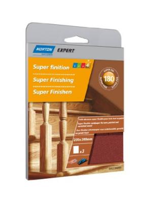 Set de 3 Set de feuilles abrasives NORTON, 230x280 mm grains 180