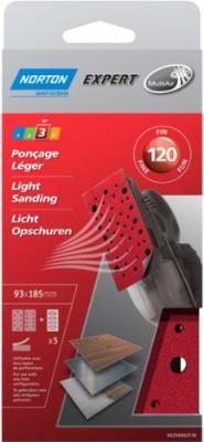 Norton - 5 Garnitures Corindon Multi-Air 93 X 185 Mm (Grain 120)