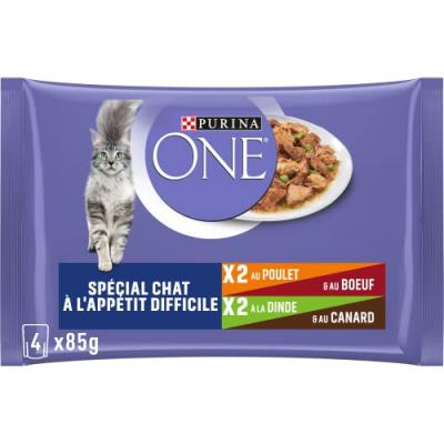 Pat&eacute; Sp&eacute;cial Chat difficile, effil&eacute;s en sauce sachets 4x85g