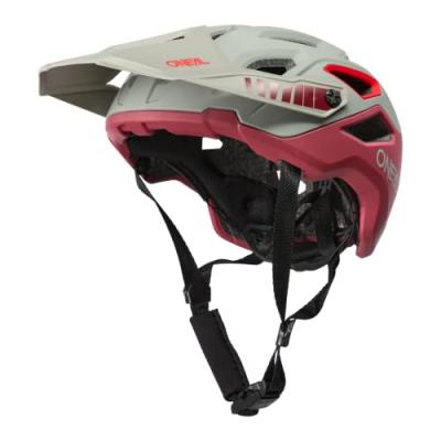 O'Neal Pike Solid Helmet SS23 - Grey-Red} - L/XL/XXL}, Grey-Red}
