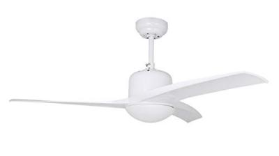 Ventilateur de plafond avec lumi&egrave;re et t&eacute;l&eacute;commande 3 pales 105 cm blanc