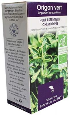 Origan vert Huile Essentielle Ch&eacute;motyp&eacute;e Bio - 5 ml - Docteur Valnet