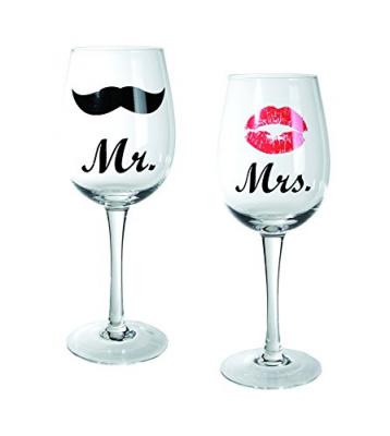 Original - Verres &agrave; Vin Mr & Mrs