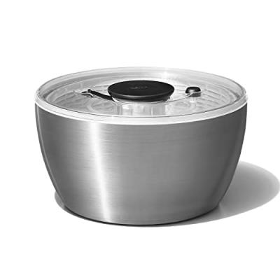 Essoreuse &agrave; salade en inox 26 cm - Oxo - Argent - Inox 