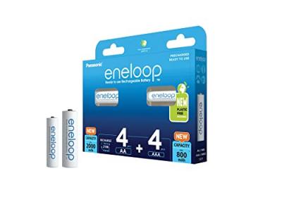 Eneloop Bk-kjmcde44e Rechargeable Battery 8 Units Argent&eacute;