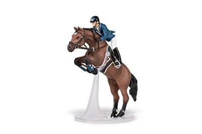 Papo - Cheval de saut d'obstacle et son cavalier -