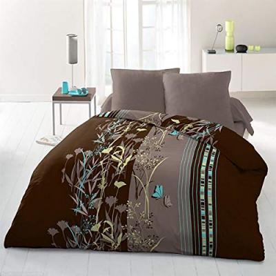 PHILOSOPHIE Parure de couette microfibre - Chocolat - 220x240 cm
