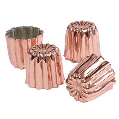 Patisse 43003 Lot de 4 Moules &agrave; Canel&eacute;s en Cuivre 45 mm, 4,5 cm